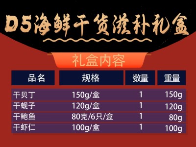 D5 海鲜干货滋补礼盒450g图2